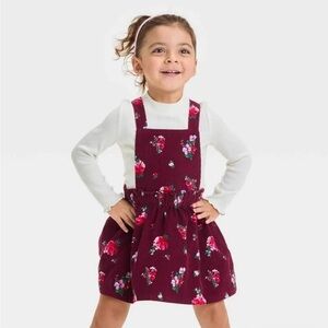 Cat & Jack Burgundy Floral Kids Dress
